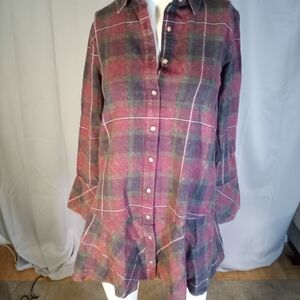 Wild Fable Red and Pink Boxy Button Down Shirt